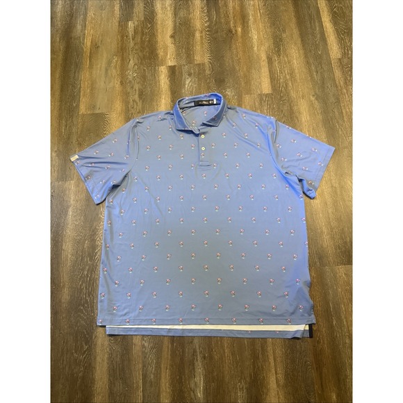 RLX Ralph Lauren Other - RLX Ralph Lauren Men's XXL Performance Polo Shirt Fishing Flamingo Blue